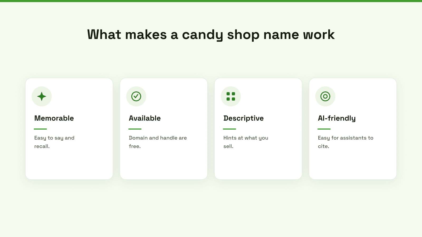 A glass jar filled with colorful gumballs sits next to a sign for Sweet Semantics AI-Optimized Confections.