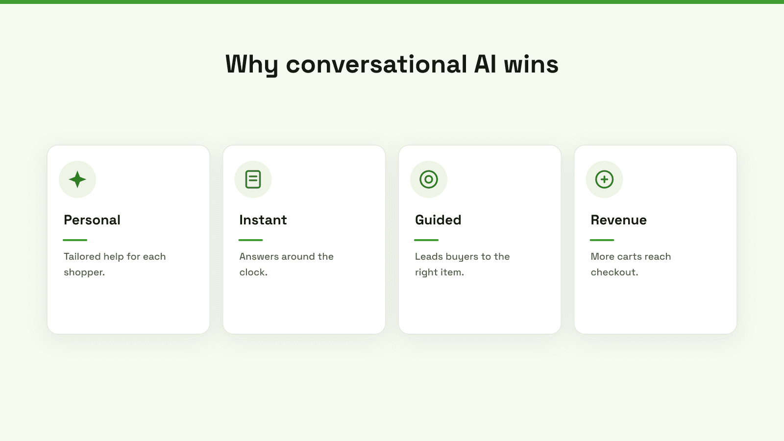 A diagram outlining the benefits of using conversational AI in e-commerce, such as personalized assistance and customer support.