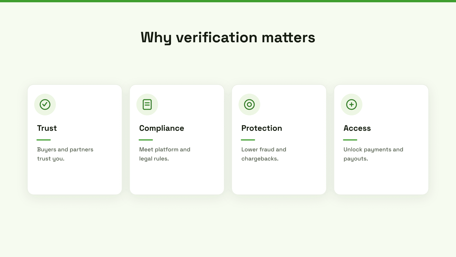 An infographic explaining merchant verification as a business's digital passport, highlighting trust, compliance, and fraud protection.